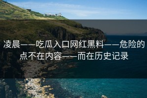 凌晨——吃瓜入口网红黑料——危险的点不在内容——而在历史记录