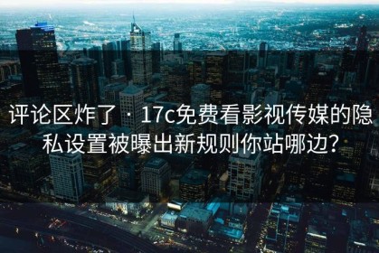 评论区炸了 · 17c免费看影视传媒的隐私设置被曝出新规则你站哪边？