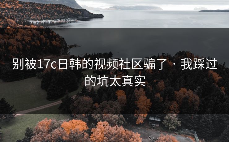 别被17c日韩的视频社区骗了 · 我踩过的坑太真实
