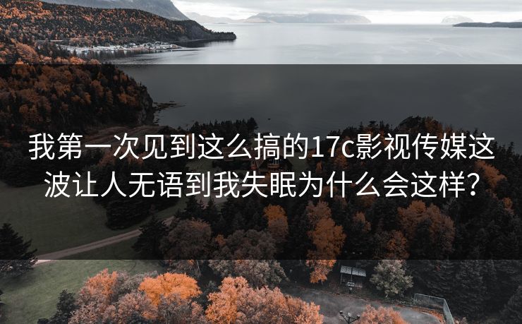 我第一次见到这么搞的17c影视传媒这波让人无语到我失眠为什么会这样？