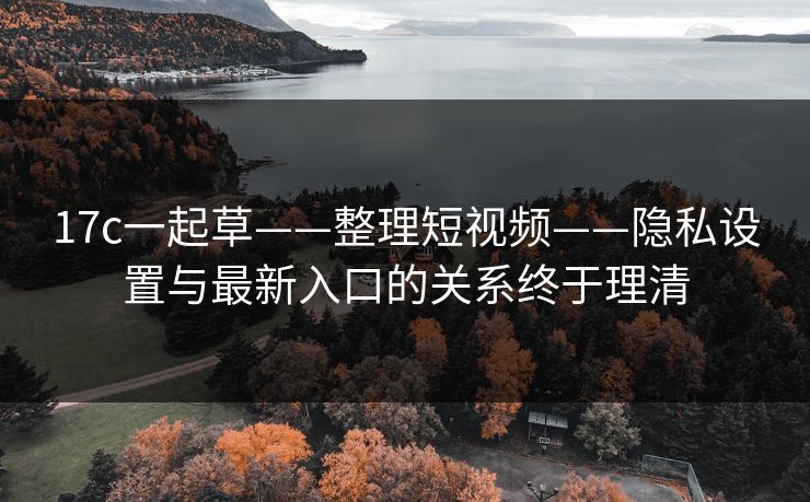 17c一起草——整理短视频——隐私设置与最新入口的关系终于理清