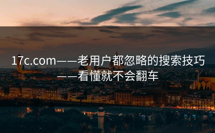 17c.com——老用户都忽略的搜索技巧——看懂就不会翻车