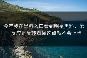 今年我在黑料入口看到明星黑料，第一反应是反转看懂这点就不会上当